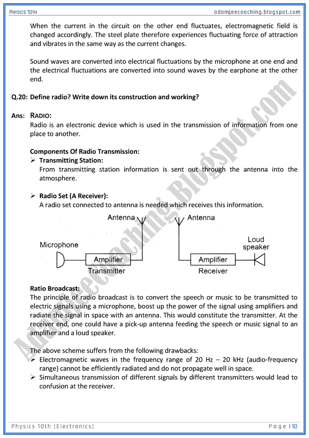 electronics-question-answers-physics-10th