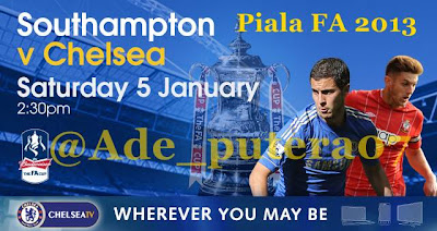 Pertandingan Southampton vs Chelsea Piala FA Sabtu 5 Januari 2013.