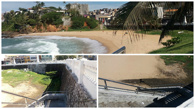 Segunda escadaria de acesso à Praia da Paciência ficou pronta, mas virou sanitário público. Isso é uma vergonha! 