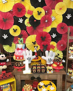 Ideas para mesas de dulces, decoración fiesta cumpleaños Mickey Mouse 1