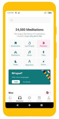 Screenshot of Insight Timer meditation app