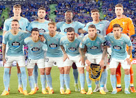 REAL CLUB CELTA DE VIGO. Temporada 2022-23. Jørgen Strand Larsen, Unai Núñez, Joseph Aidoo, Gabri Veiga, Iván Villar. Iago Aspas, Franco Cervi, Kevin Vázquez, Javi Galán, Hugo Mallo y Fran Beltrán. GETAFE C. F. 1 🆚 REAL CLUB CELTA DE VIGO 0 Miércoles 03/05/2023, 22:00 horas. Campeonato de Liga de 1ª División, jornada 33. Getafe, Madrid, Coliseum Alfonso Pérez: 11.022 espectadores. GOLES: ⚽1-0: 3’, Enes Ünal, de penalti.