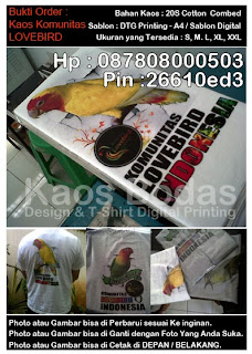 Kaos Gambar Lovebird