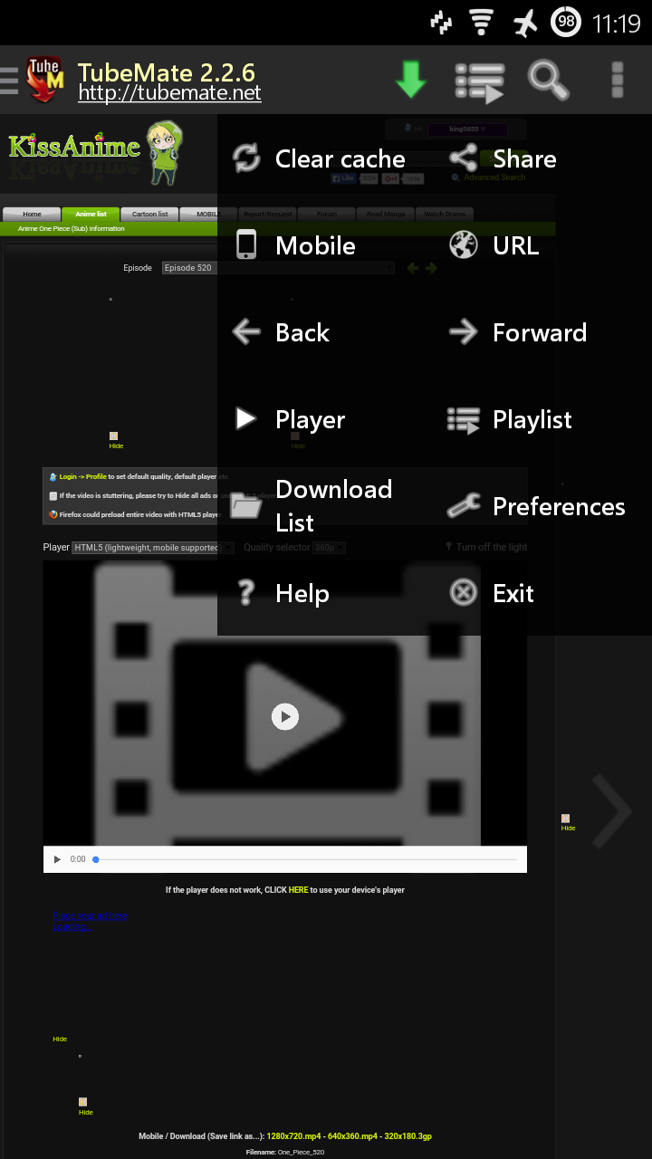 How To Download Anime Episodes From KissAnime (Android) (tubemate