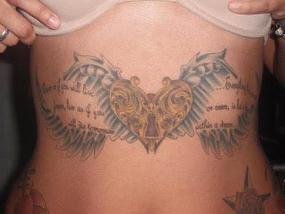 Key Heart With Wings Tattoo