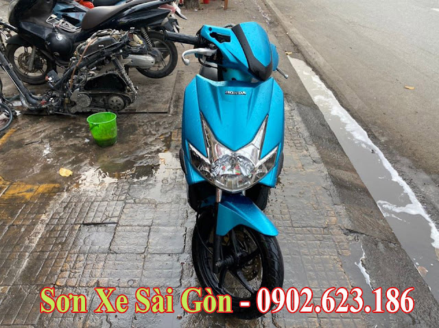 Sơn xe Air Blade màu xanh ngọc nổi bật cực đẹp