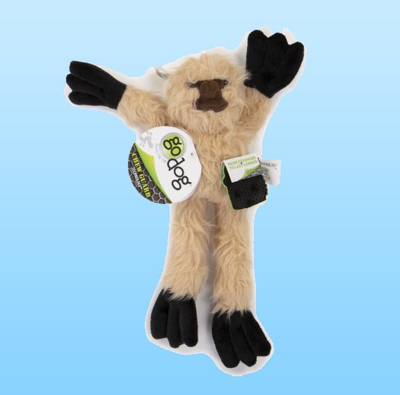 Crazy Tugs Sloths with Chew Guard Technology Durable Plush Squeaker Dog Toy Tan