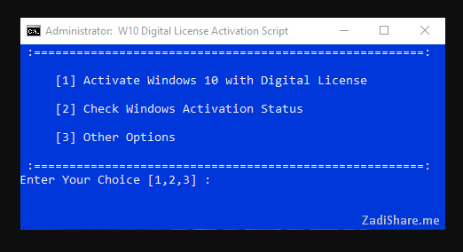 Download Windows 10 Digital Activator CMD Version