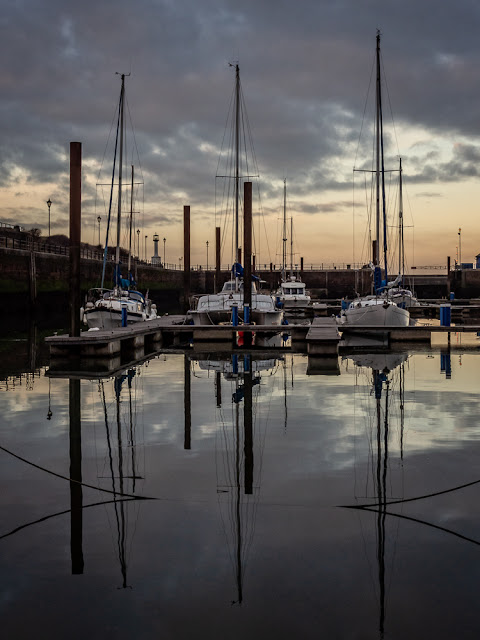 Photo of reflections at Maryport Marina on Wednesday