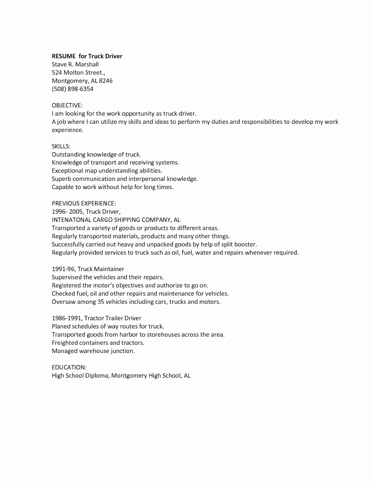 truck driver resume objective, truck driver resume objective statement, truck driver resume samples 2020, truck driver resume template word 2019 , truck driver resume template australia, 