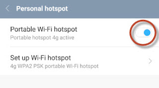 mengaktifkan portable wifi hotspot xiaomi