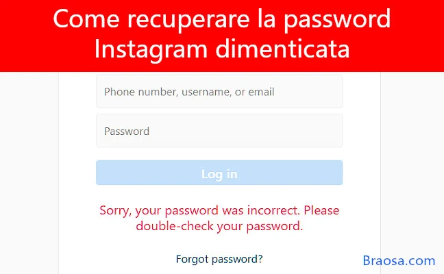 Come recuperare la password di Instagram dimenticata