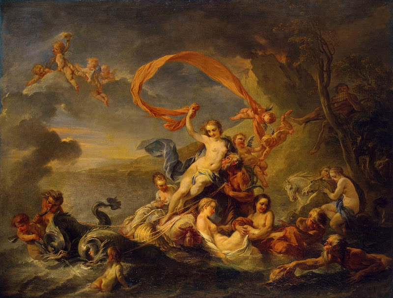 Tiumph of Galatea by Jean-Baptiste Van Loo - Mythology, Religious Paintings from Hermitage Museum