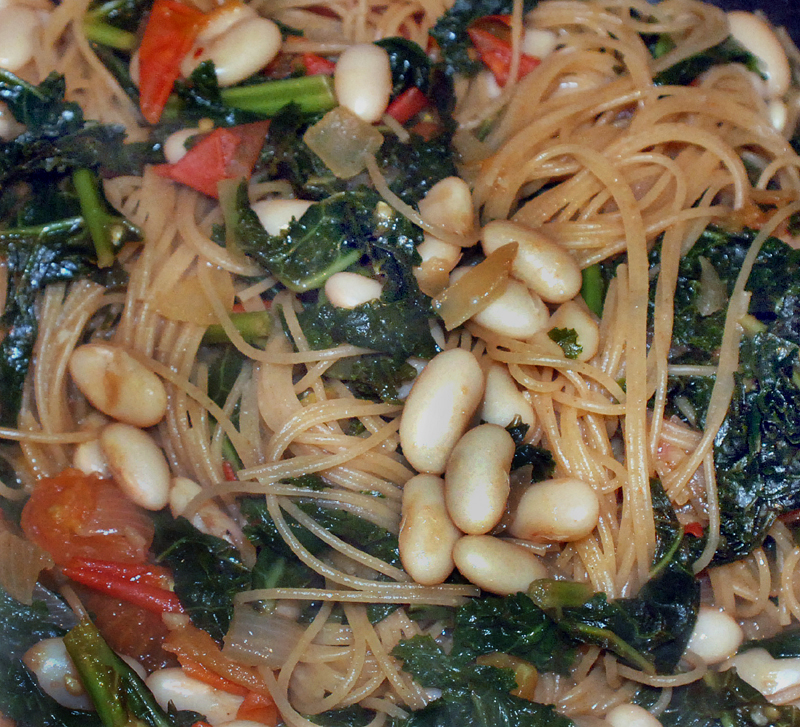 Kale and White Bean Pasta