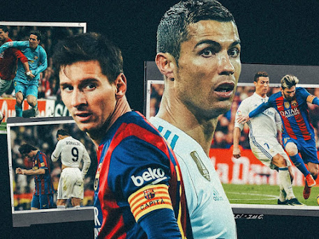 messi vs cr7 collage