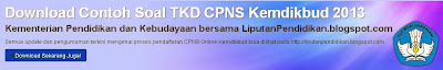 Contoh Soal TKD CPNS Kemdikbud 2013