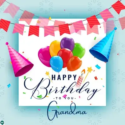 vector happy birthday to you grandma images with balloons flag string hats