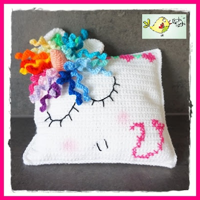 Unicorn Crochet Pillow by Ms. Chee-Chee