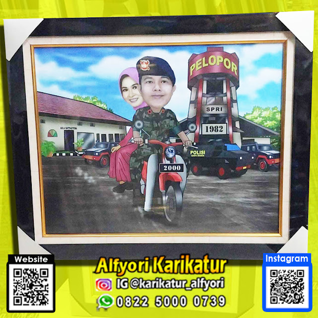 Karikatur Naik Motor