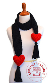 Free Crochet Pattern, Free Crochet Scarf Patterns, Valentines Scarf,