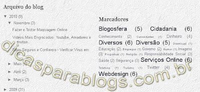 numeros nos marcadores do blog