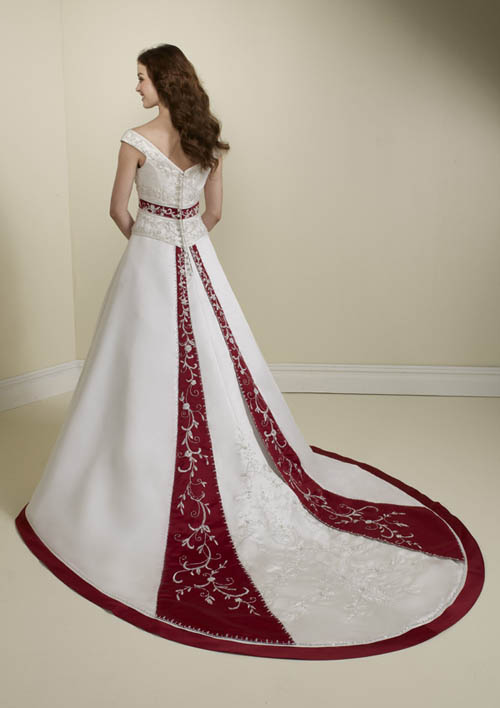 Timeless red and white wedding dresses