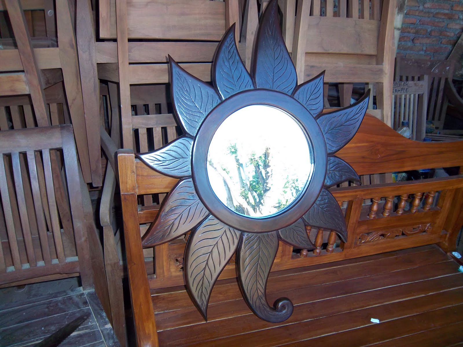 yogyakarta craft cermin unik model bunga matahari