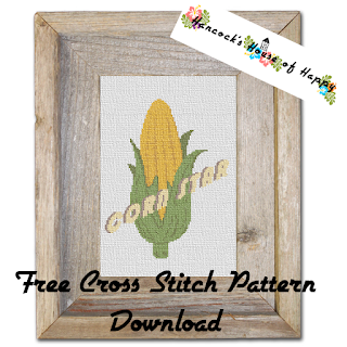 free corn on the cob corn star cross stitch pattern to download