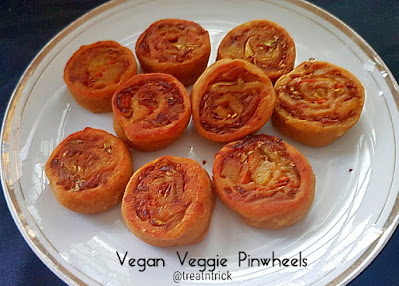 Veggie Pinwheel Tikki Recipe @ treatntrick.blogspot.com