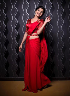 Actress Sanchita Shetty Latest Photos In Red Saree