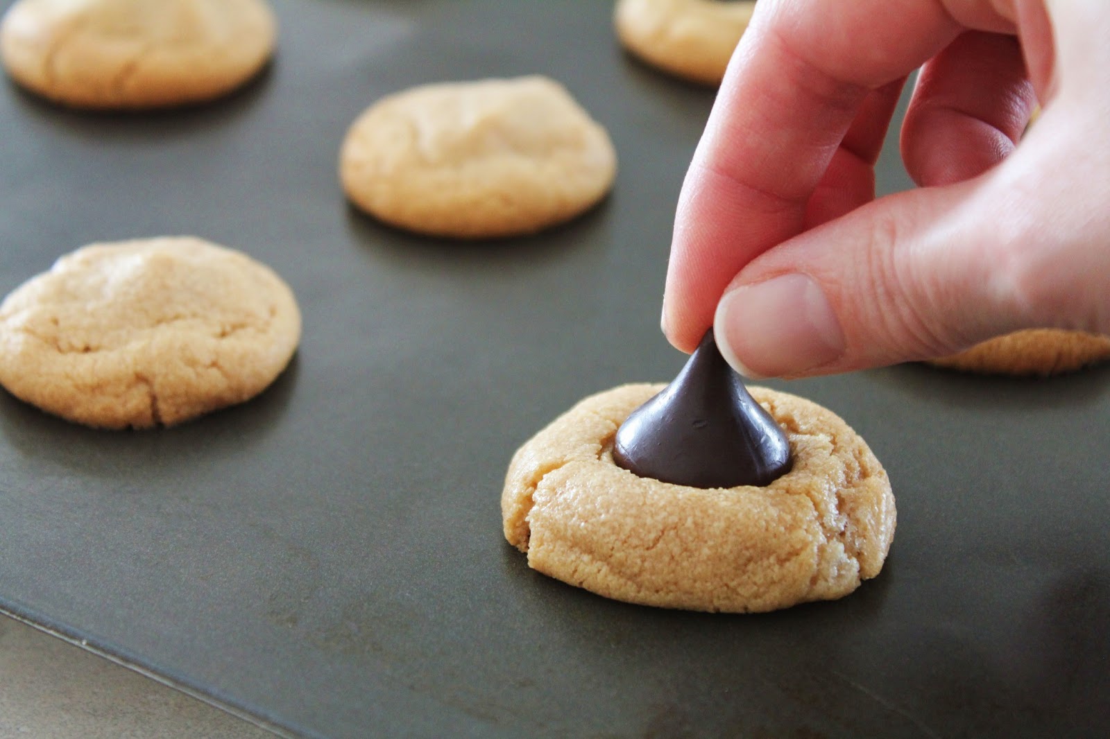 Dark Chocolate Peanut Butter Kiss Cookies Delicious as 