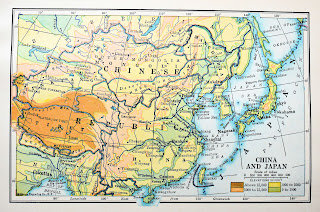 vintage map image of japan china digital image download