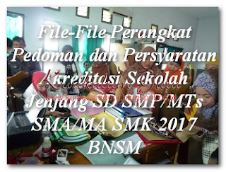 File-File Perangkat Pedoman dan Persyaratan Akreditasi Sekolah Jenjang SD SMP/MTs SMA/MA SMK 2017 BNSM