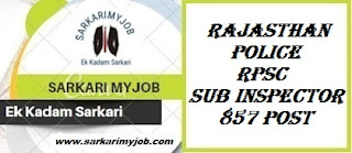 RPSC Rajasthan Police SI Form 2021