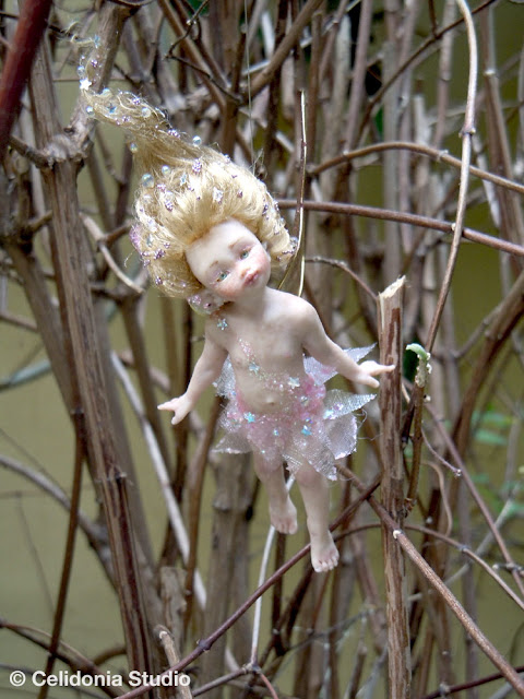 OOAK pink Fairy among the branches