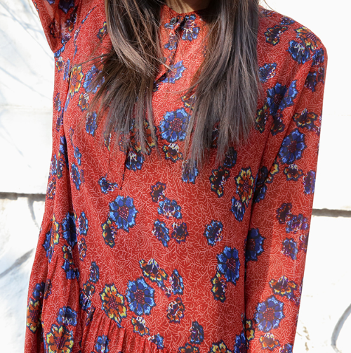 Long Sleeved Gathered Dress