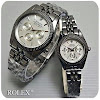 Couple Rolex Rantai - Hitam Plat Putih