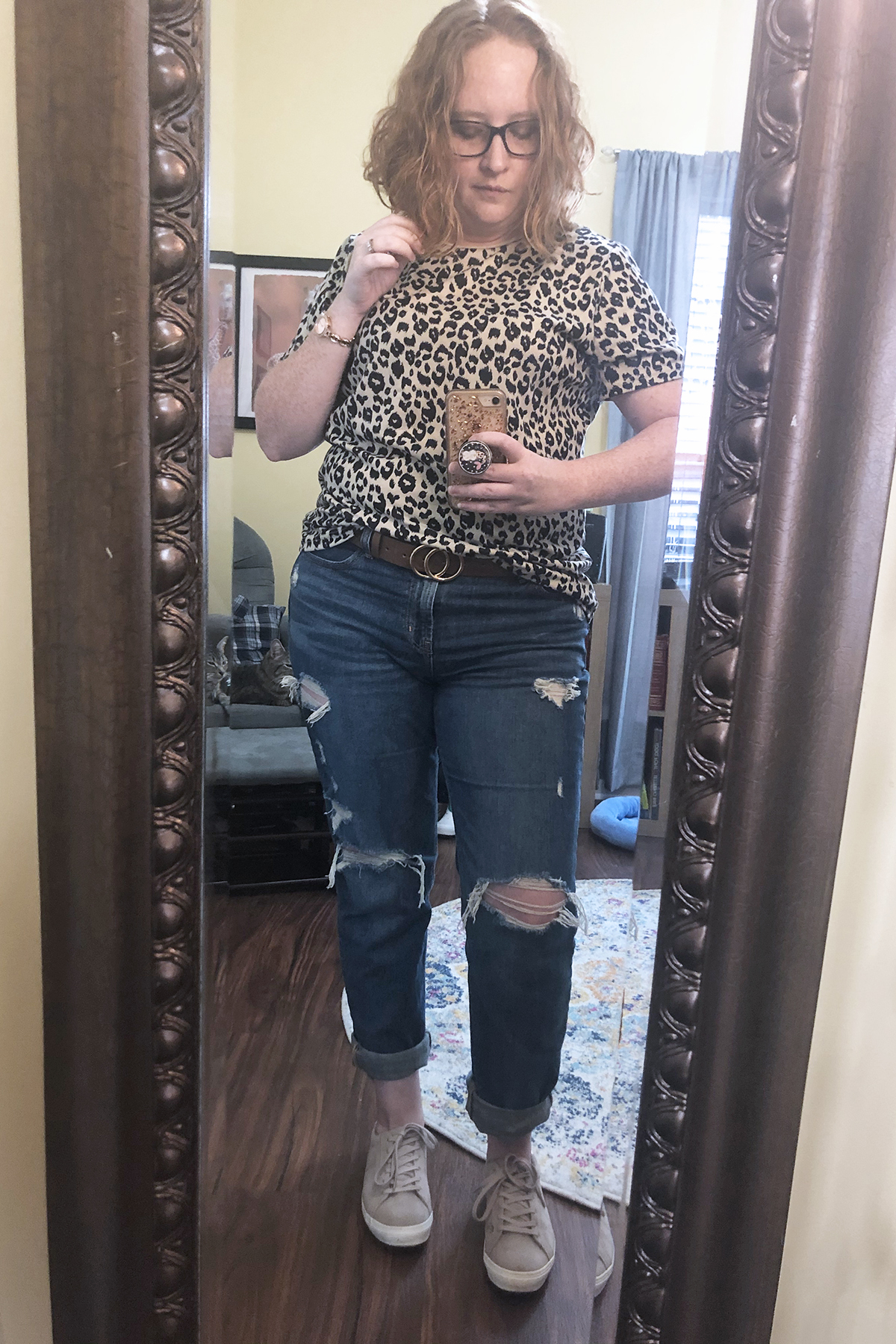 leopard tshirt bf jeans