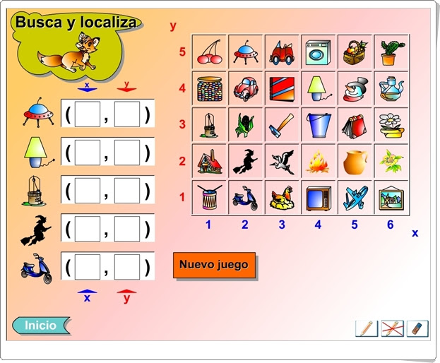 "Busca y localiza" (Juego de Coordenadas de Primaria)