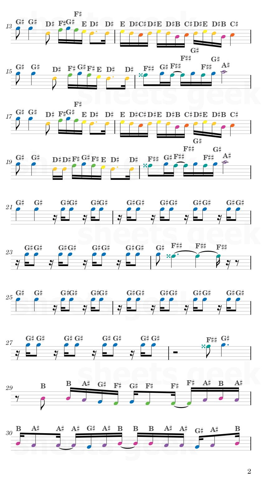 Discord - The Living Tombstone (My Little Pony: Friendship Is Magic) Easy Sheet Music Free for piano, keyboard, flute, violin, sax, cello page 2