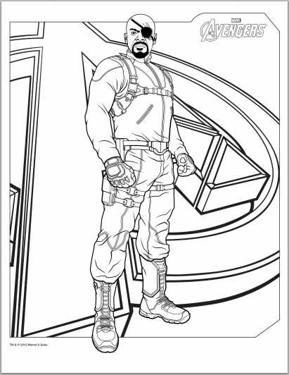 Avengers Nick Fury Coloring Page