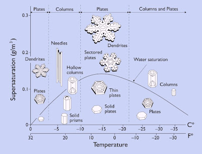 Diagrama da Morfologia do Floco de Neve, snowflake morphology diagram