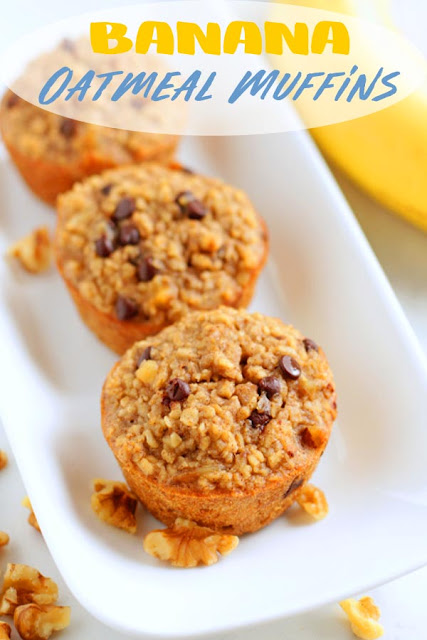 Banana Oatmeal Muffins, Banana Oatmeal Nut Muffins