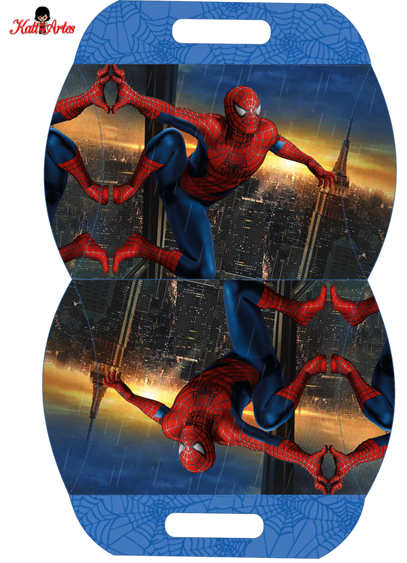 Spiderman: Free Printable Pillow Box.