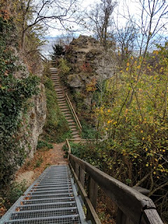 Twin staircases lead to the top of the Uetliberg, Zürich, Switzerland