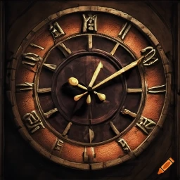 An AI-generated image of a puzzling dungeon clock