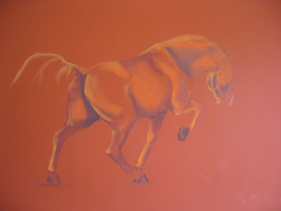 pastel of chestnut horse