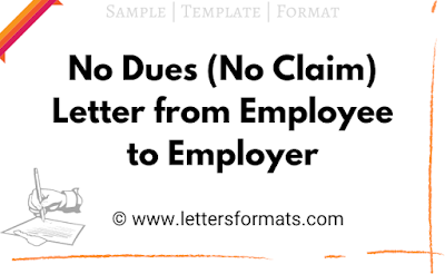 no dues letter from employee to company