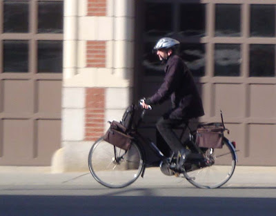 bicycle commuter man with bag