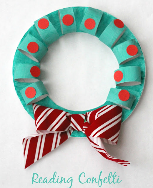 Cardboard Tube and Paper Plate Wreath Craft ~ Reading Confetti